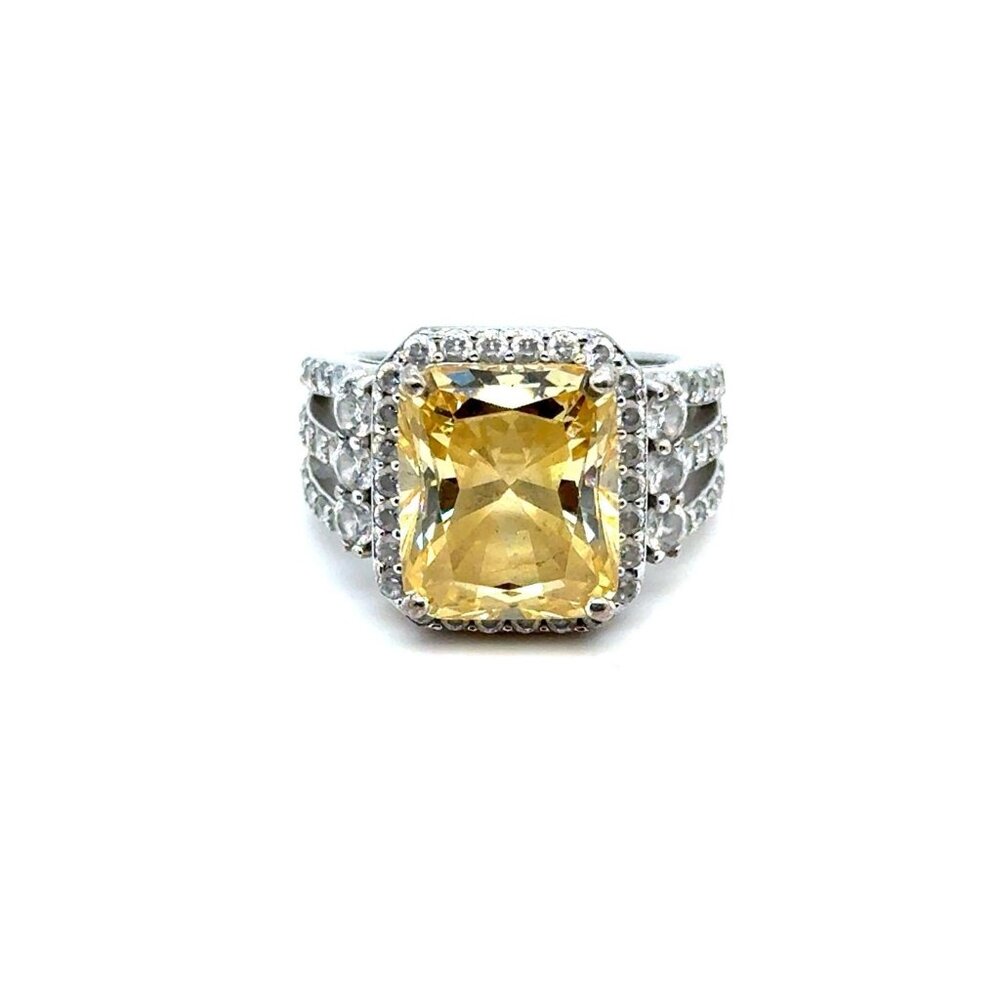 Canary Color Stone Silver 925 Ring